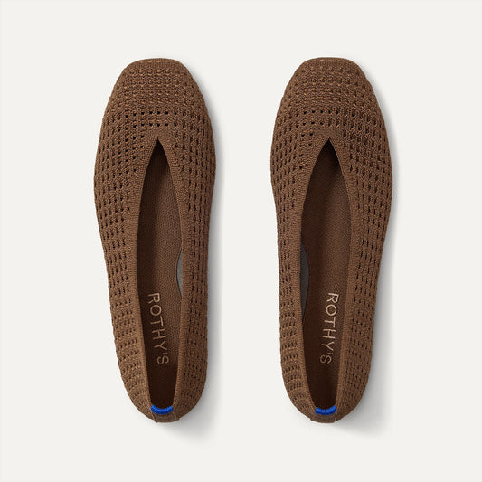 Rothy's Max Square Ballerina Flat in Cinnamon Mesh