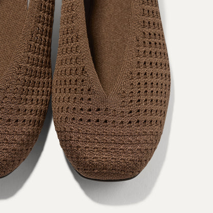 Rothy's Max Square Ballerina Flat in Cinnamon Mesh