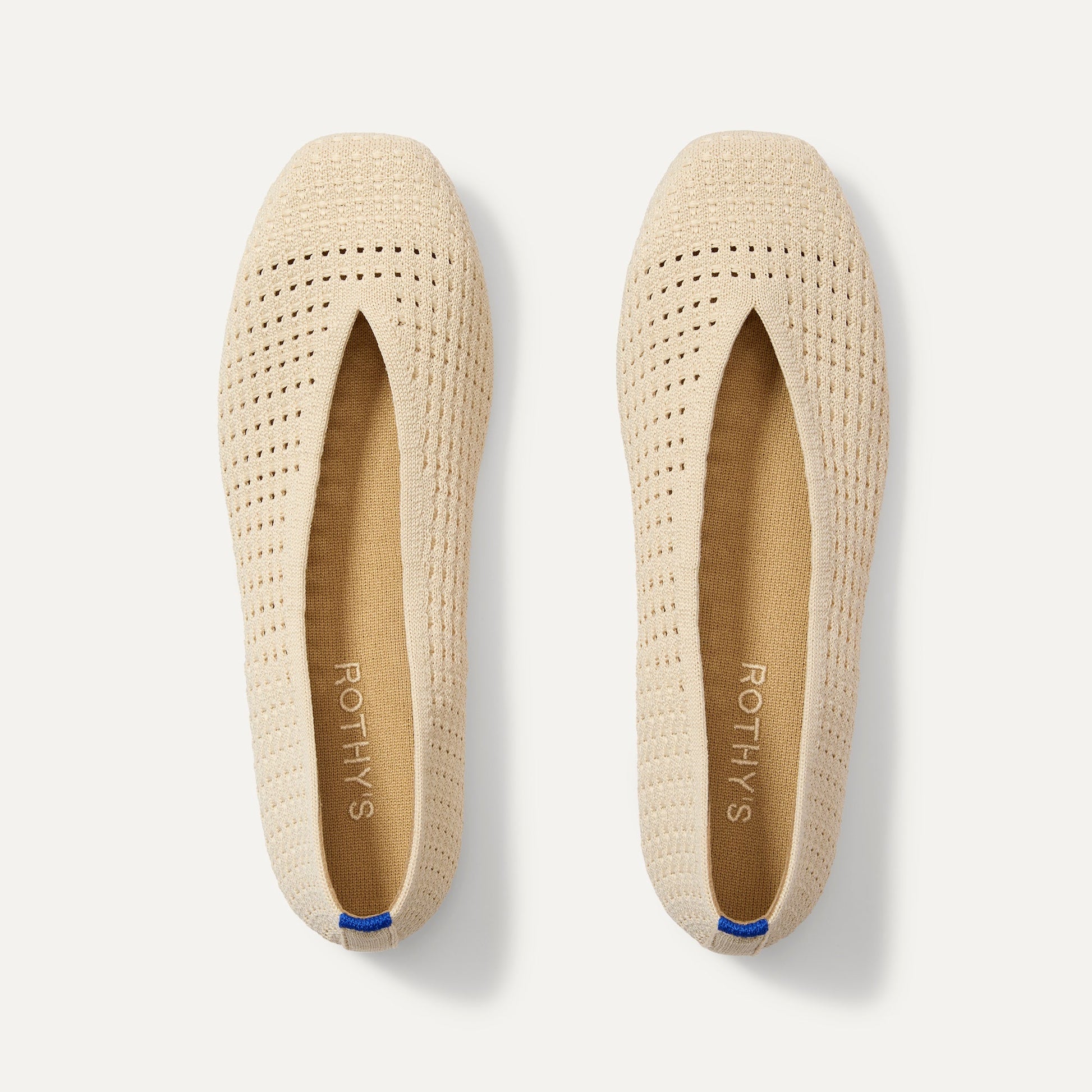 Rothy's Max Square Ballerina Flat in Off White Mesh