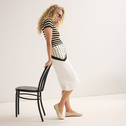 Rothy's Max Square Ballerina Flat in Off White Mesh