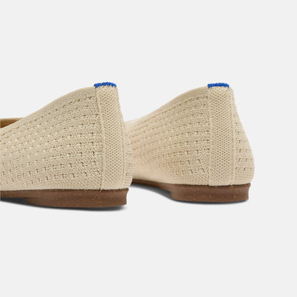 Rothy's Max Square Ballerina Flat in Off White Mesh