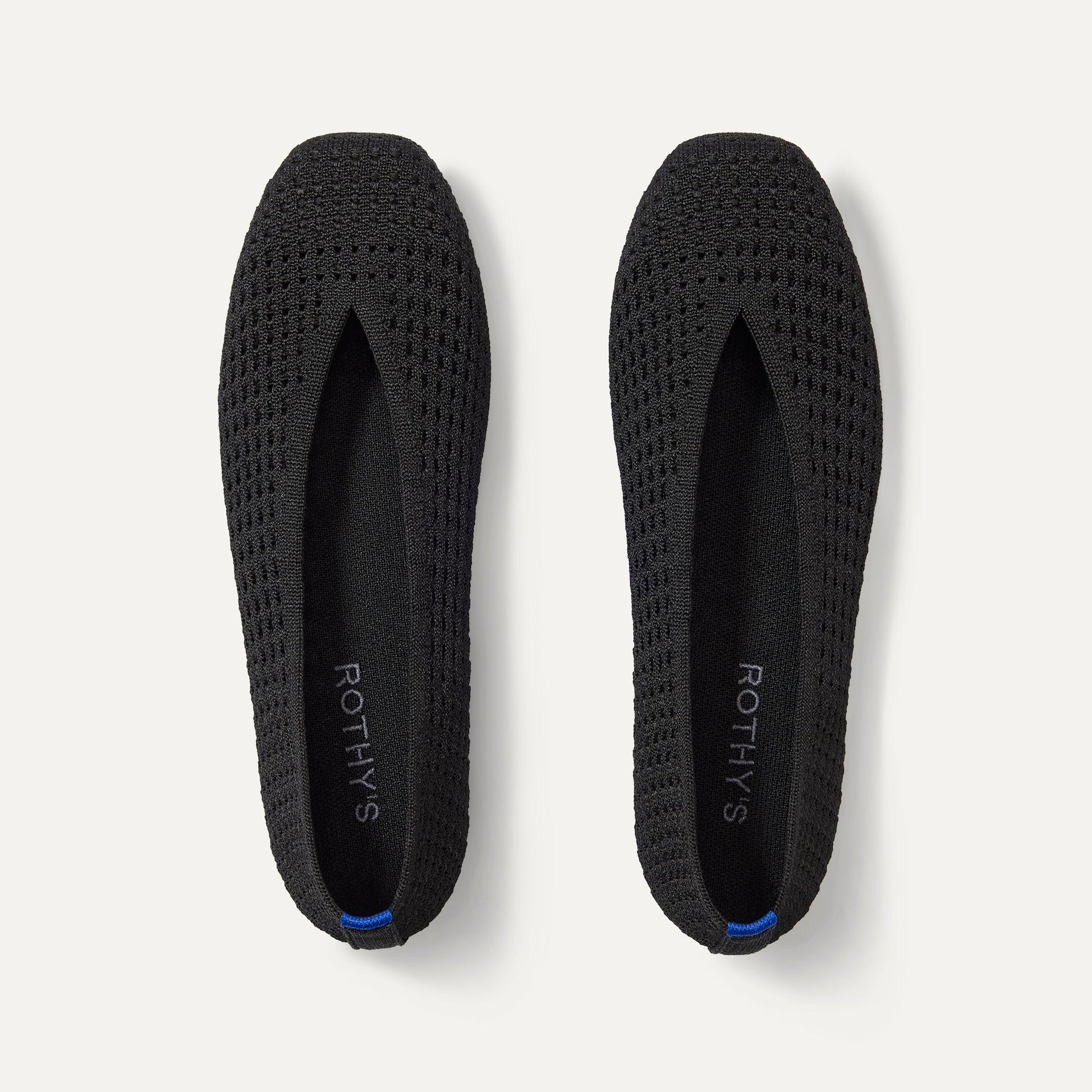 Rothy's Max Square Ballerina Flat in Black Mesh