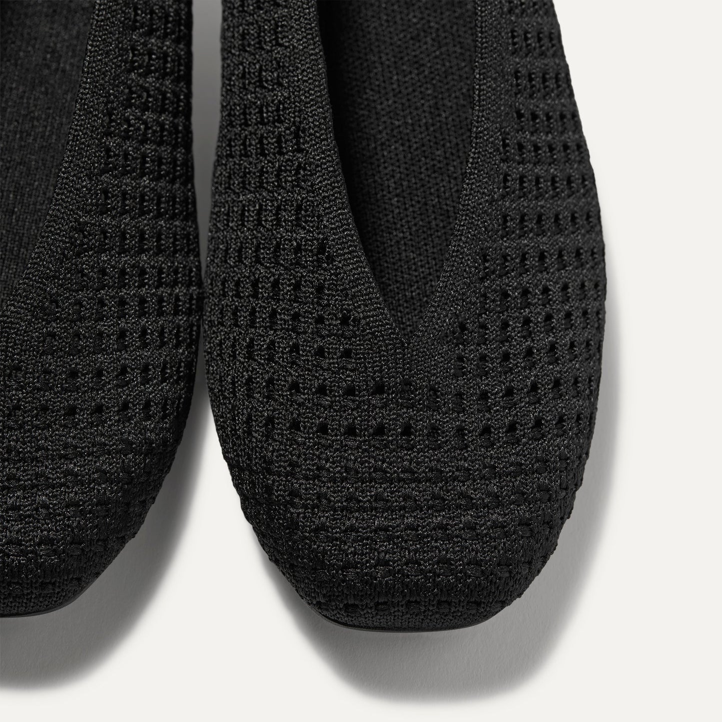 Rothy's Max Square Ballerina Flat in Black Mesh