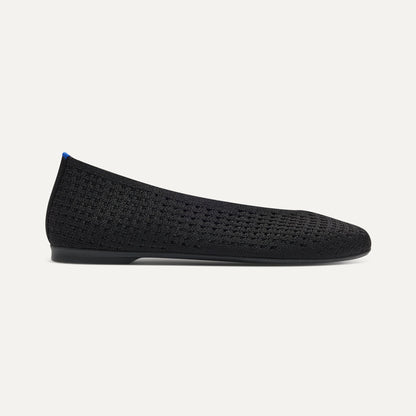 Rothy's Max Square Ballerina Flat in Black Mesh