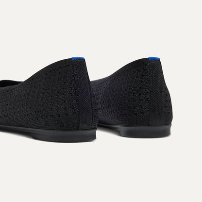 Rothy's Max Square Ballerina Flat in Black Mesh