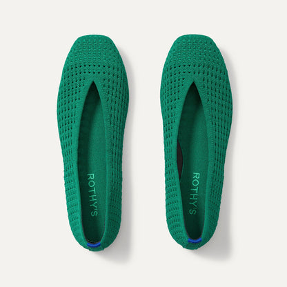 Rothy's Max Square Ballerina Flat in Clover Mesh