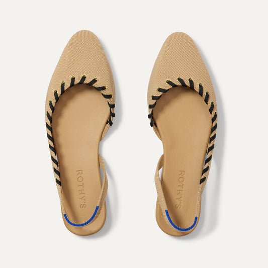 Rothy's The Almond Slingback in Eyelet Frappe