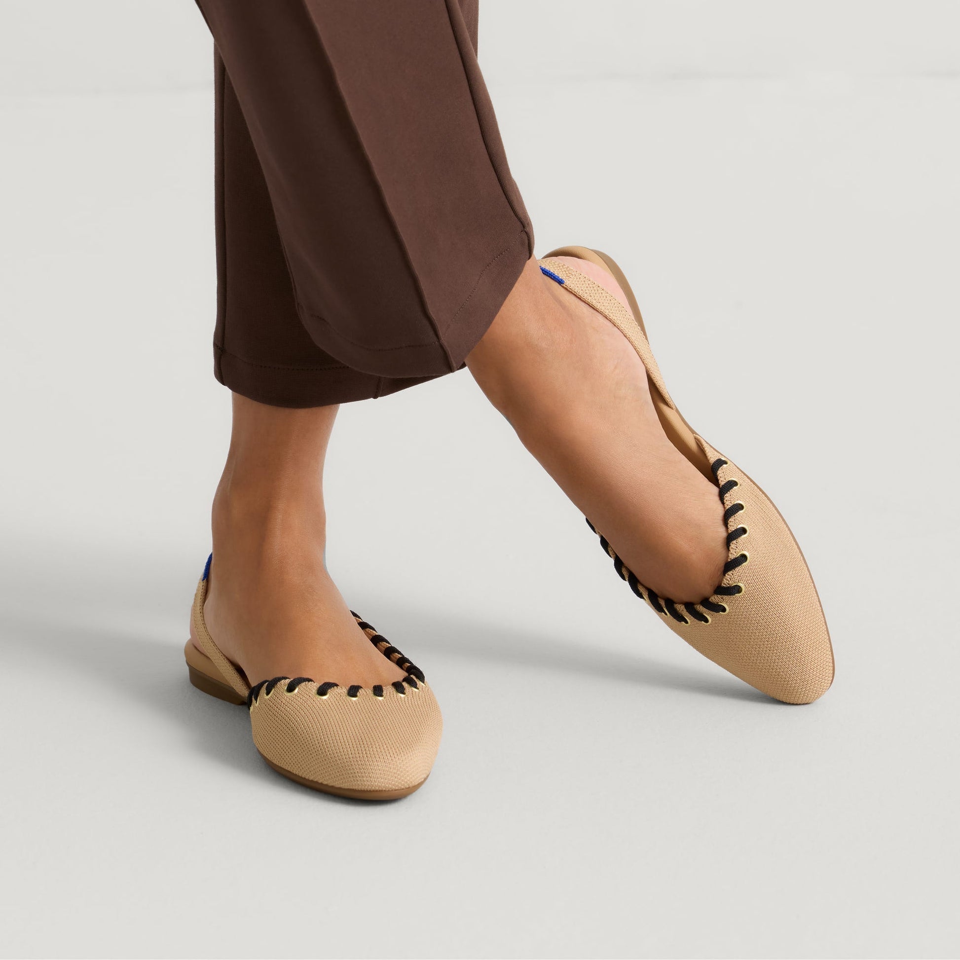 Rothy's The Almond Slingback in Eyelet Frappe