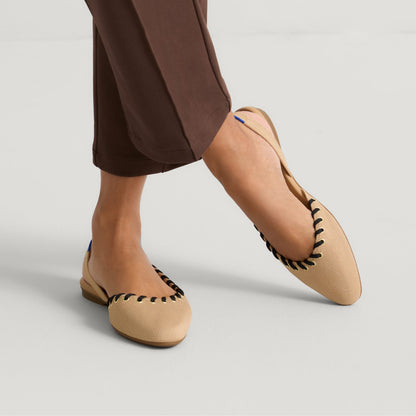 Rothy's The Almond Slingback in Eyelet Frappe