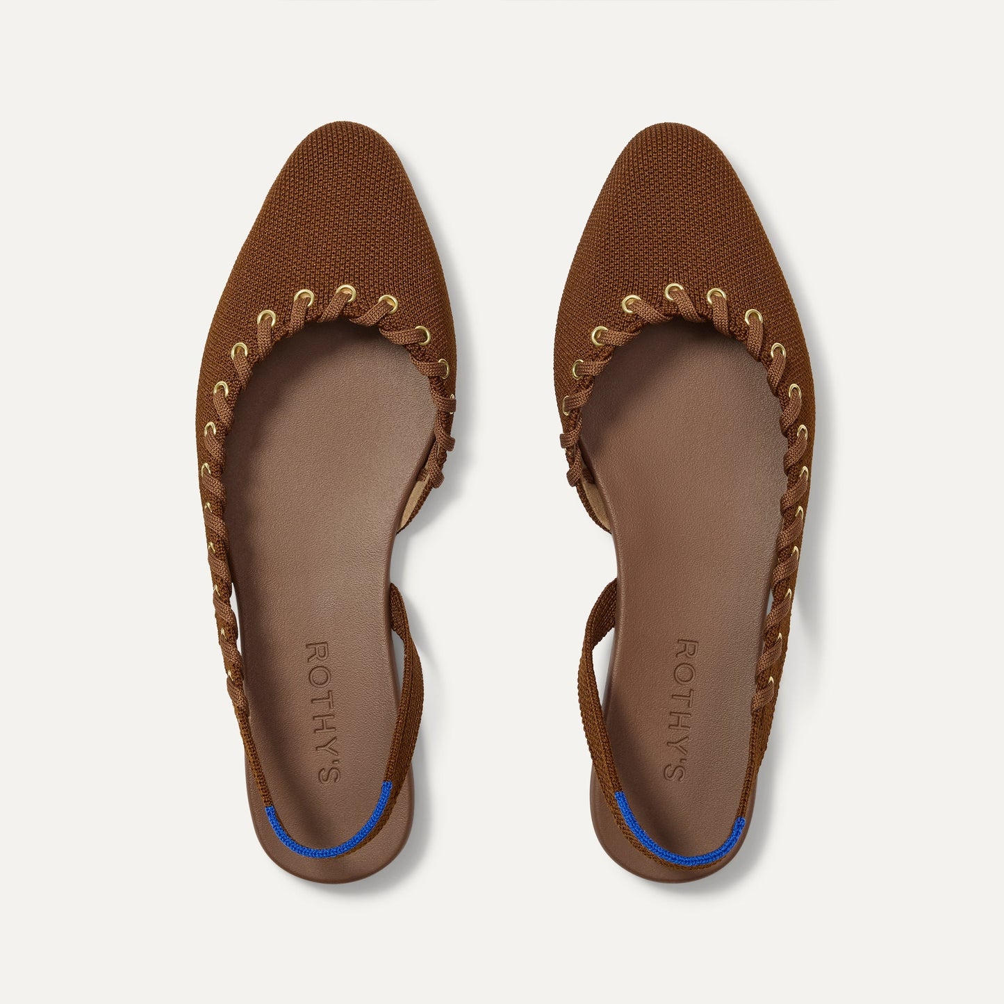 Rothy's The Almond Slingback in Eyelet Russet