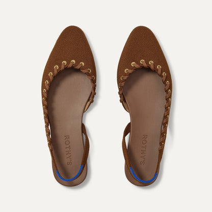 Rothy's The Almond Slingback in Eyelet Russet
