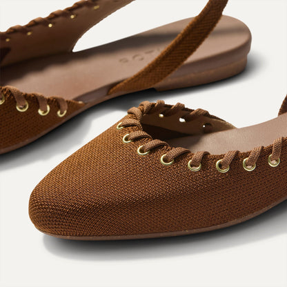 Rothy's The Almond Slingback in Eyelet Russet